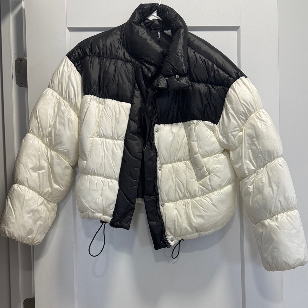 Black and White Puffer Jacket